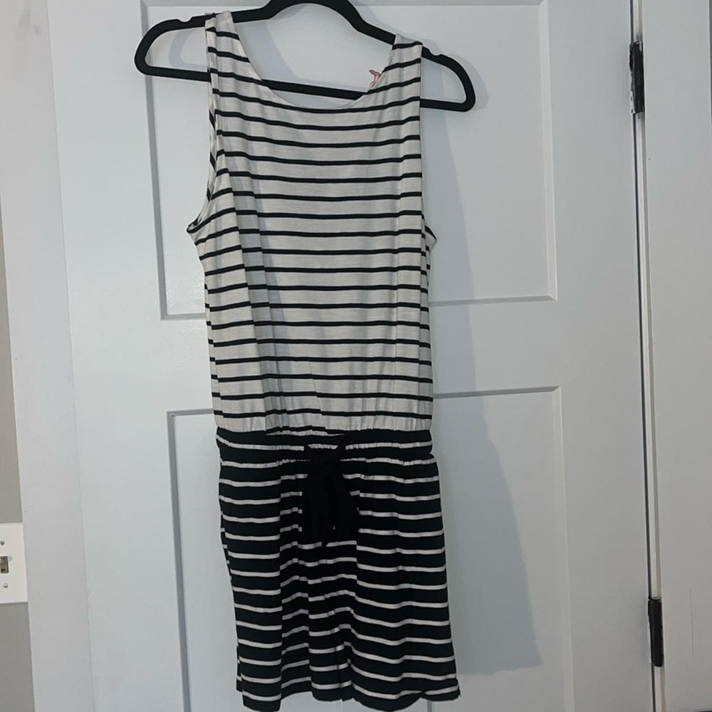 Vineyard Vines Mixed Stripe Romper, color: Jet Black, size: small